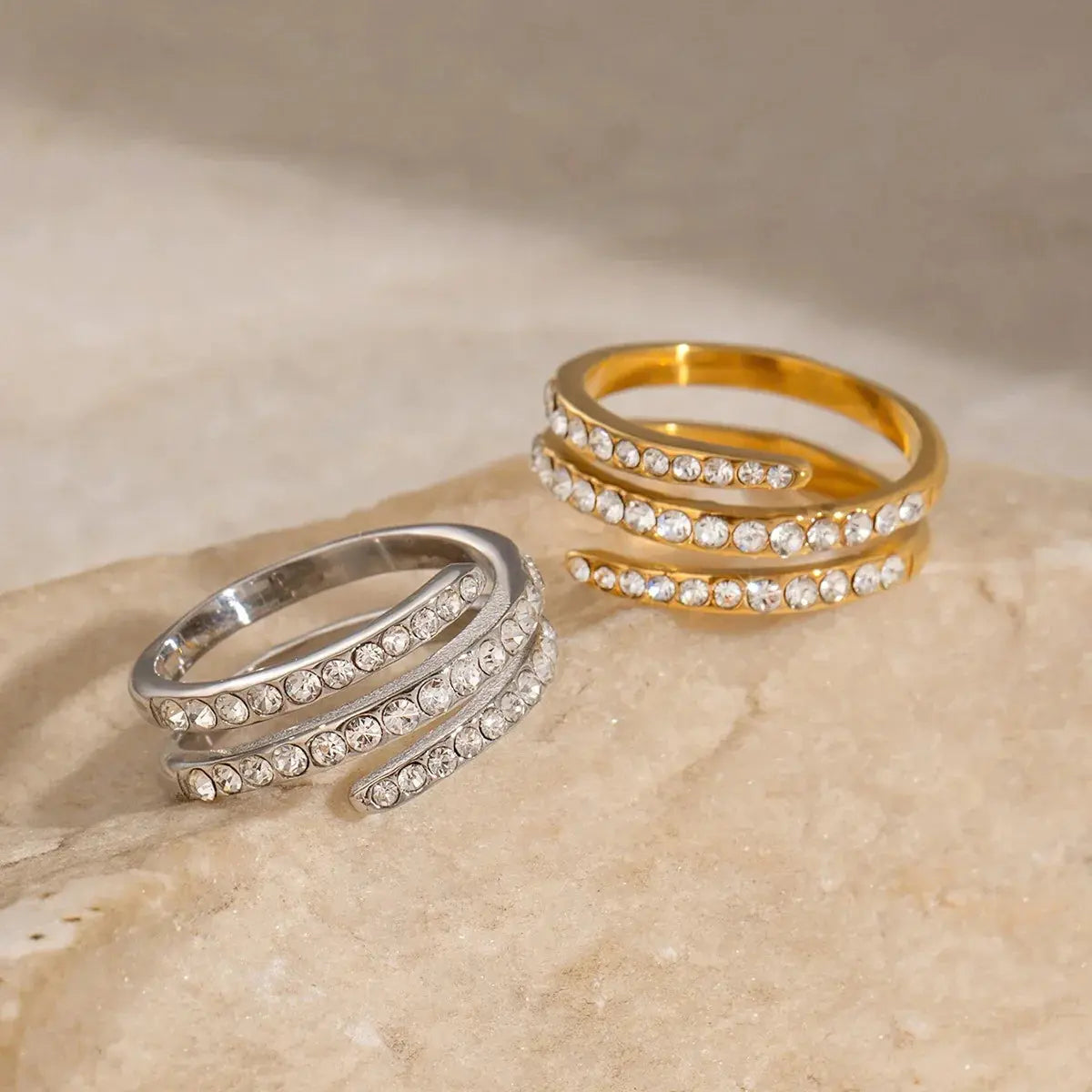 Stella Stack Multi Layer Adjustable Ring - Salt Lily