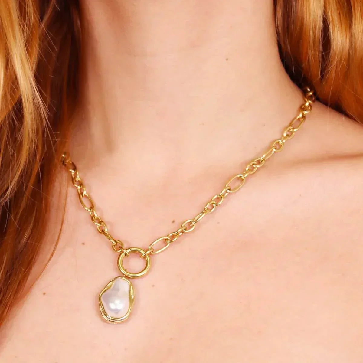 Irregular Pearl Necklace, Earring & Ring Set - Salt Lily