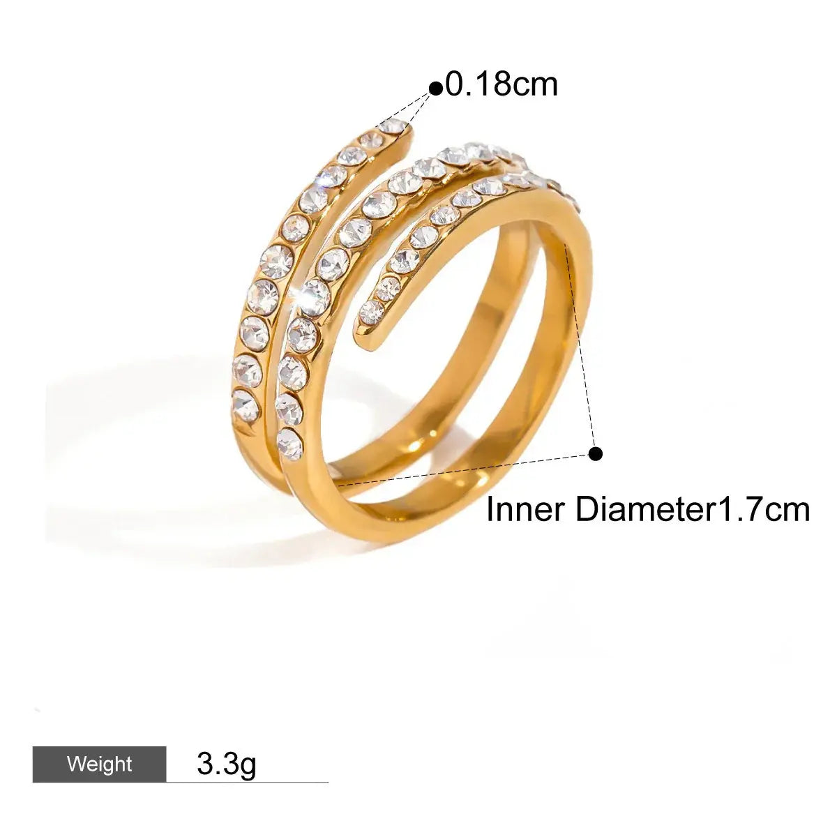 Stella Stack Multi Layer Adjustable Ring - Salt Lily