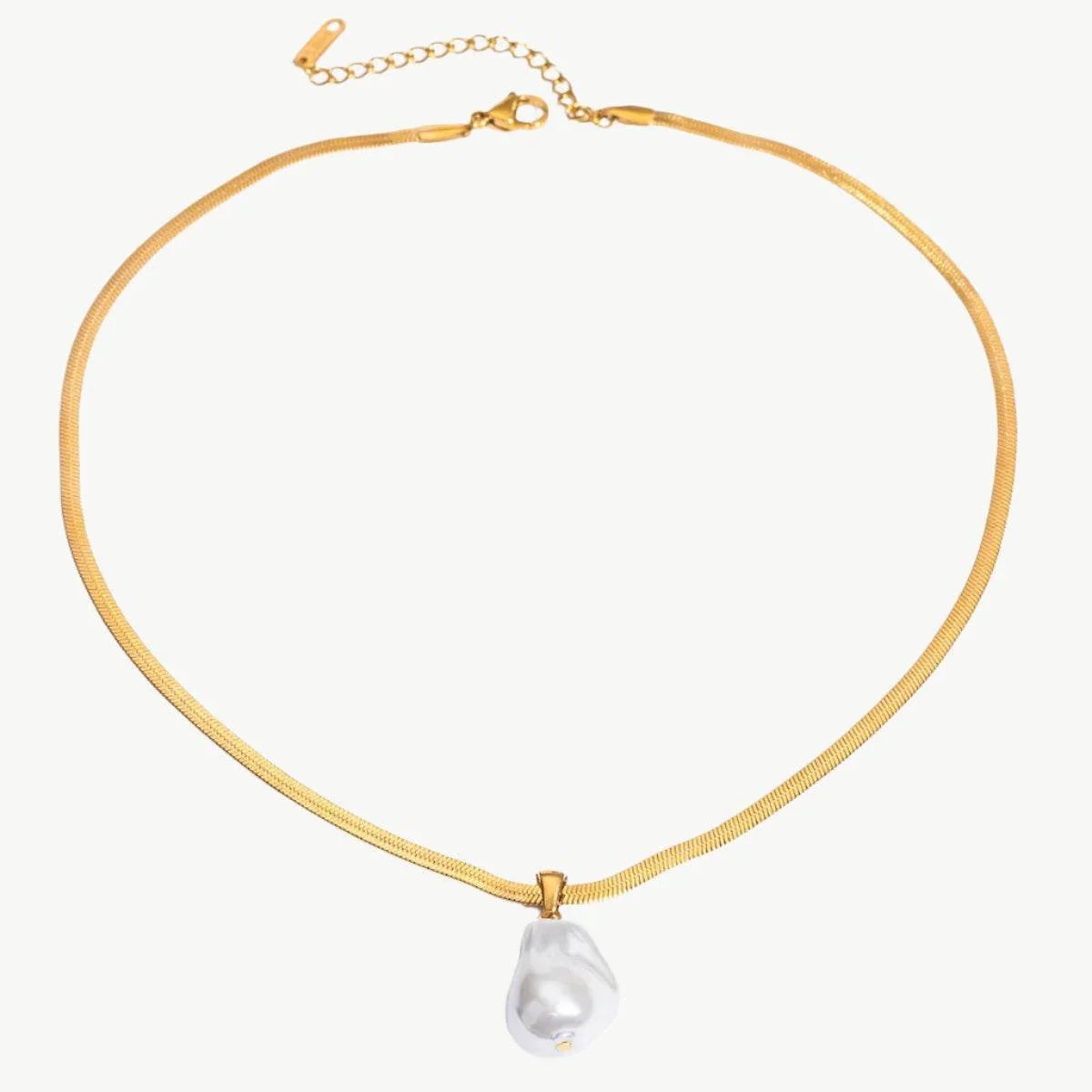 The Pearl & Snakebone Chain Necklace - Salt Lily