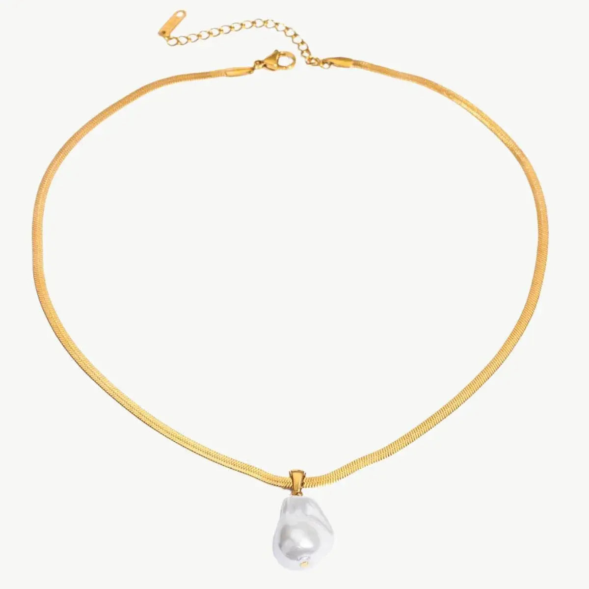 The Pearl & Snakebone Chain Necklace - Salt Lily