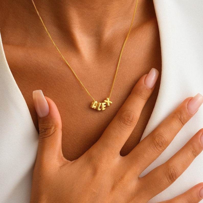 Scripted Necklace – Personalized Name / Letters Pendant - Salt Lily