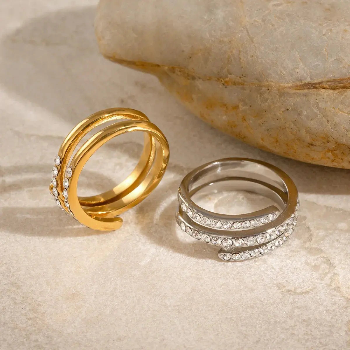 Stella Stack Multi Layer Adjustable Ring - Salt Lily