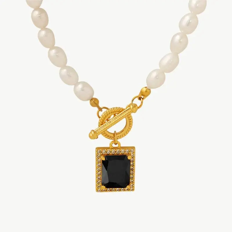 Pearl Gem Drop Necklace - Salt Lily