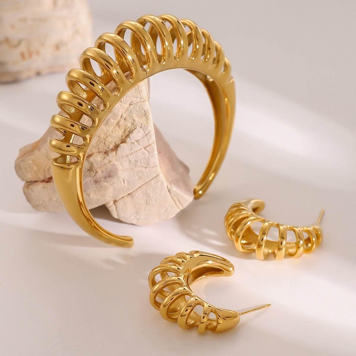 Hollow Bracelet / Earrings Set - Sold Separately - Salt Lily