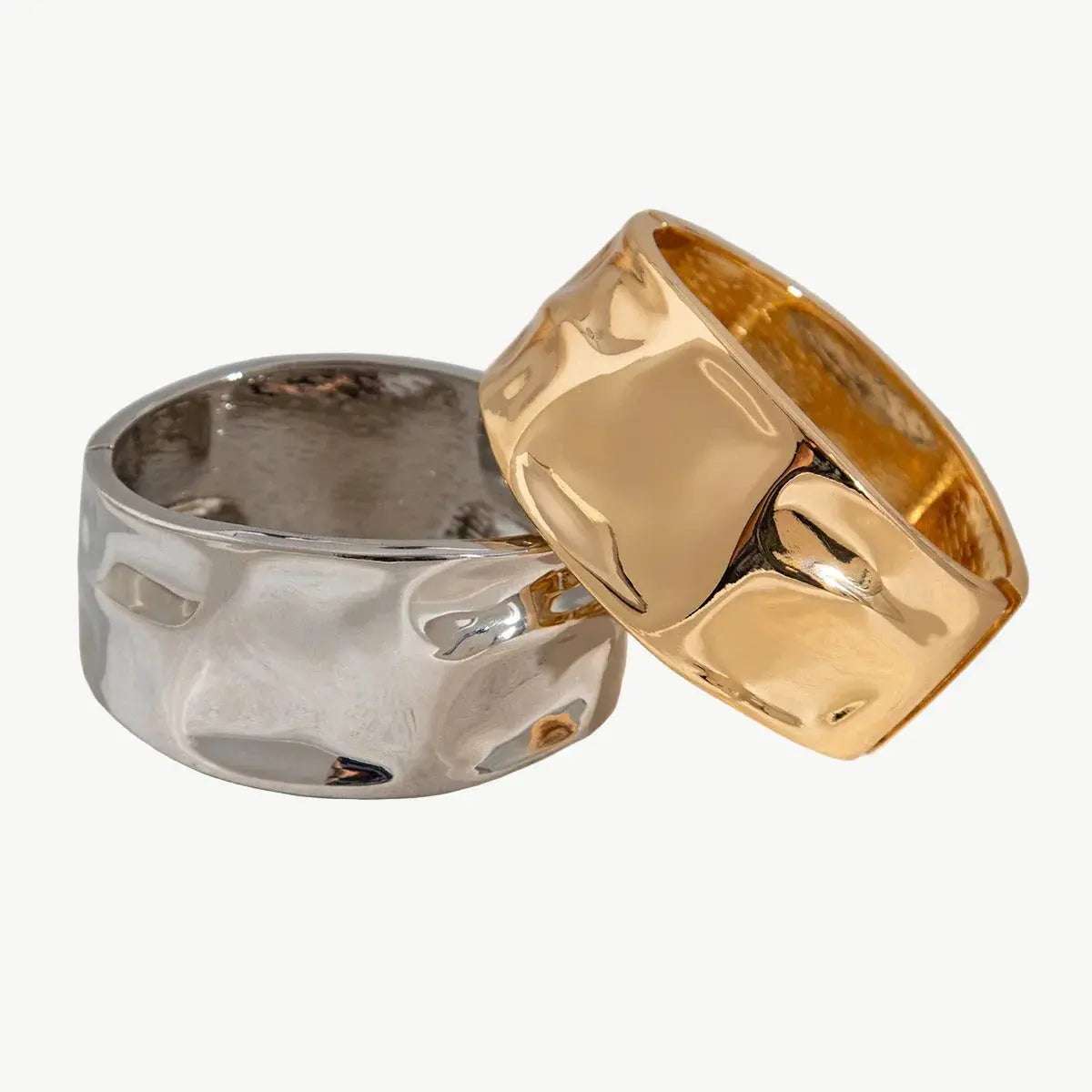 Hammered Wide Cuff Bracelet - Salt Lily