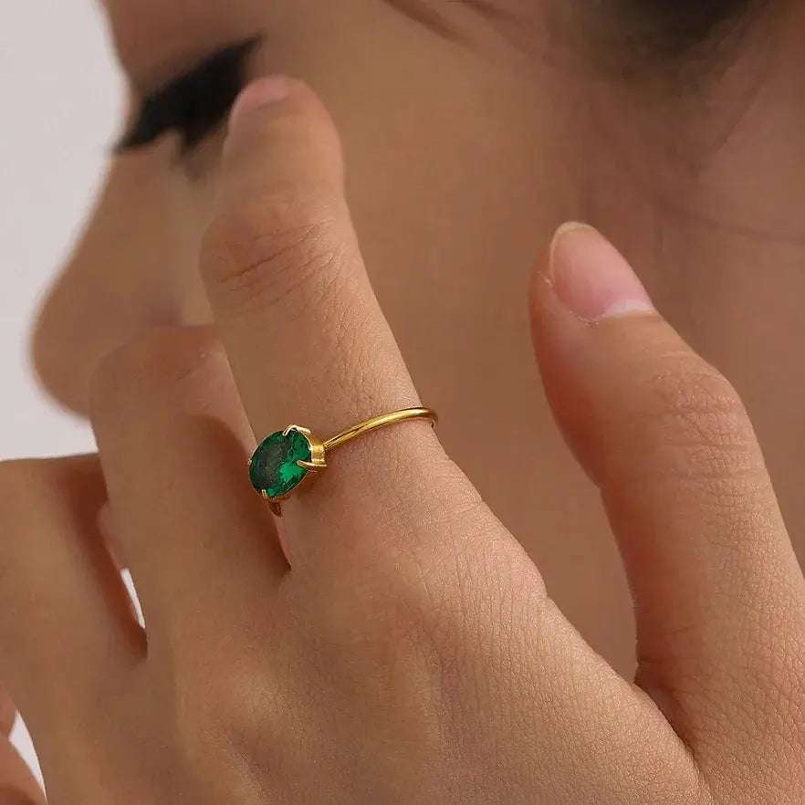Solara Gemstone Pop Ring - Salt Lily