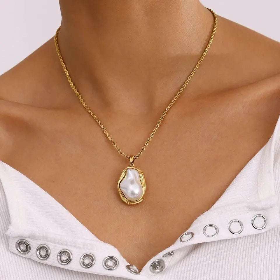 Irregular Pearl Necklace, Earring & Ring Set - Salt Lily