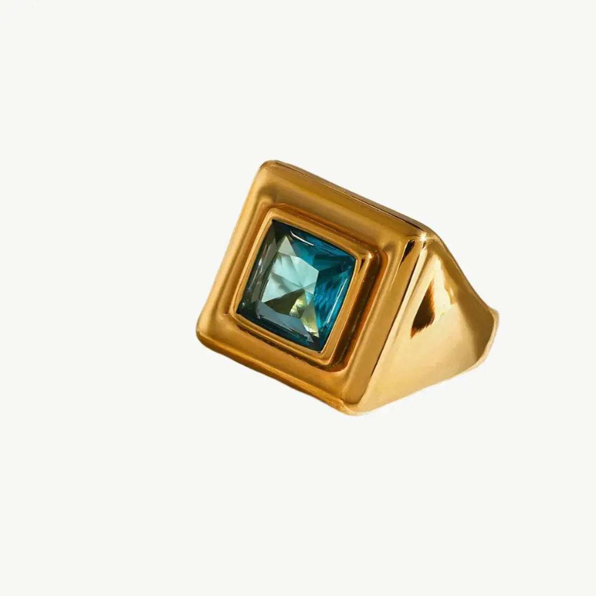 Nova Ring – Square Gemstone in Gold - Salt Lily