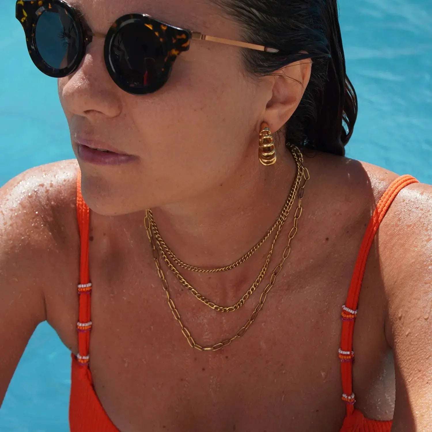 Three Layer Chains Necklace - Salt Lily