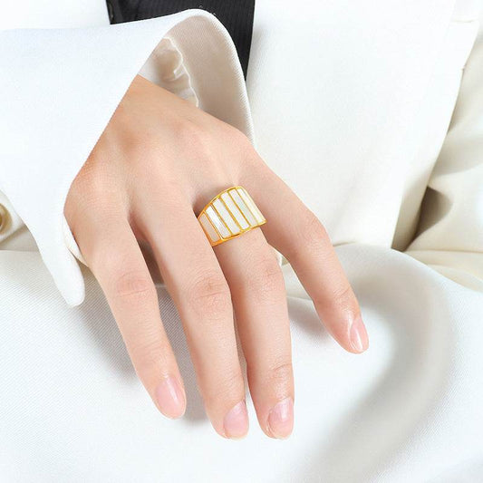 The Prism Band Ring – Mother of Pearl & Gold - Salt Lily