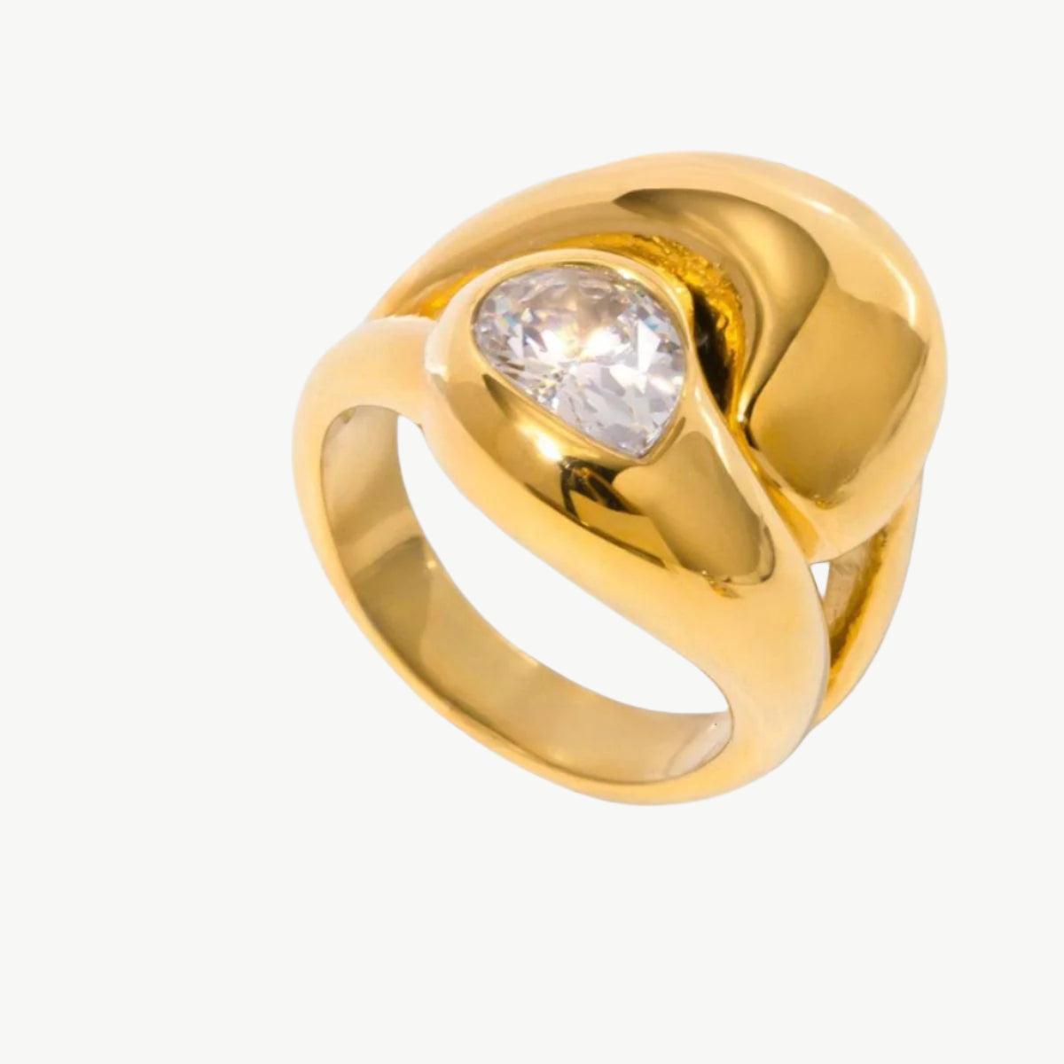 Dewdrop Gem Ring – 18K Gold