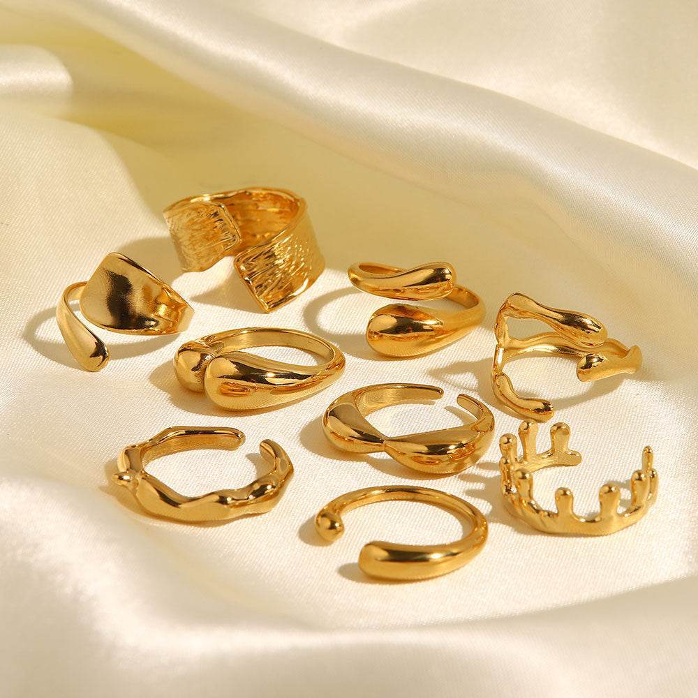Droplet Adjustable Ring - Salt Lily