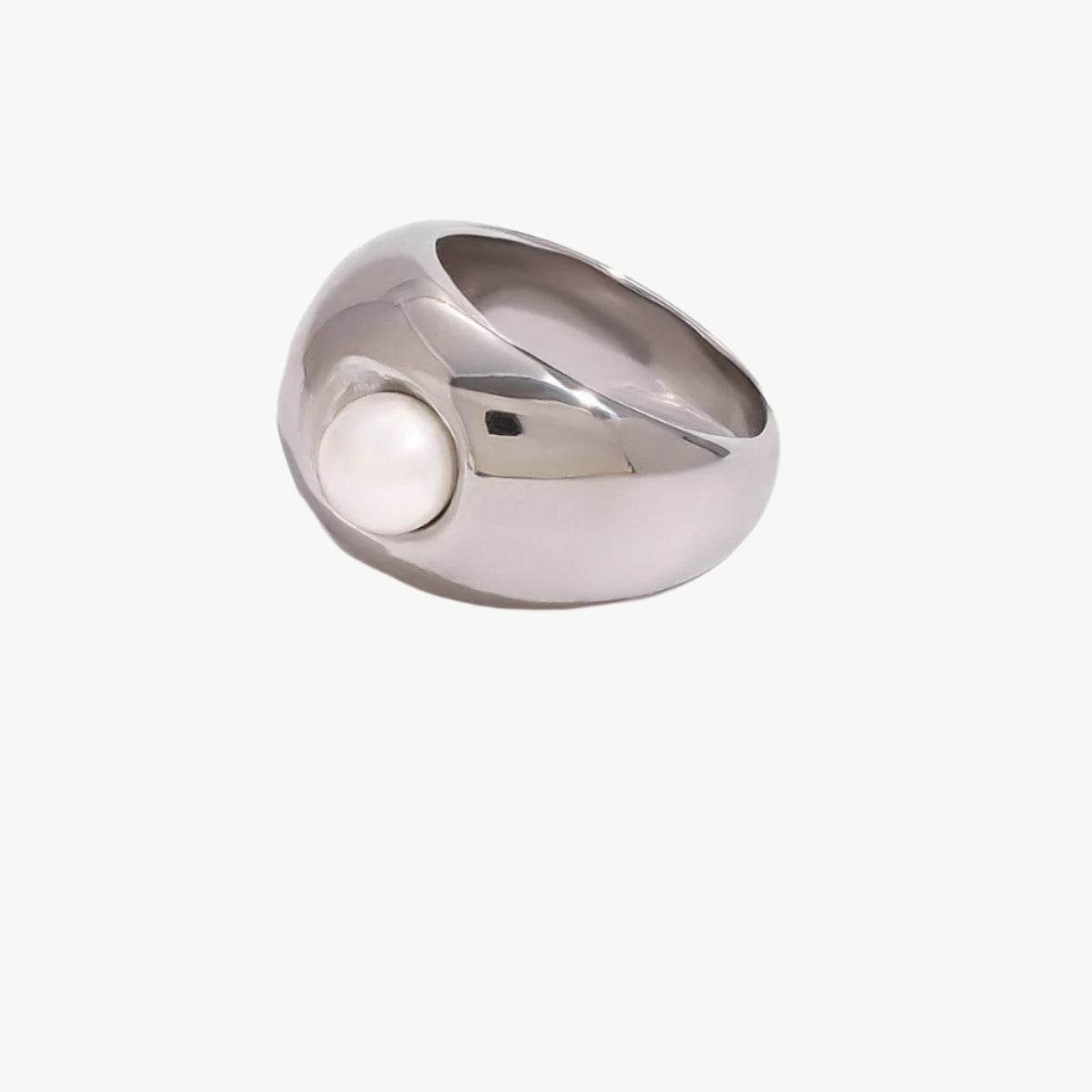 Pearl Inlay Gold Ring - Salt Lily