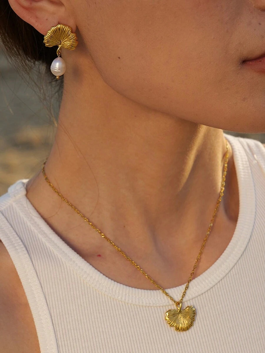 Ginkgo Earrings & Necklace Set