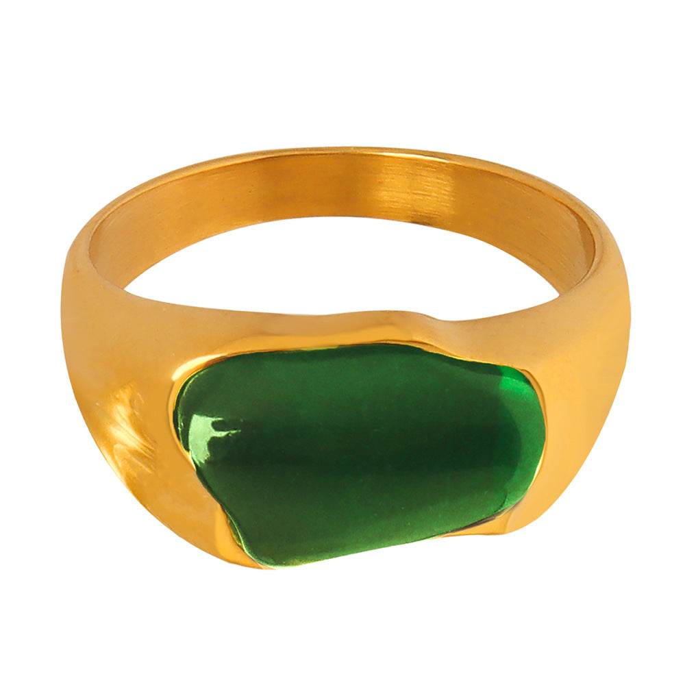 Emerald Wave Ring – 18K Gold Plated - Salt Lily