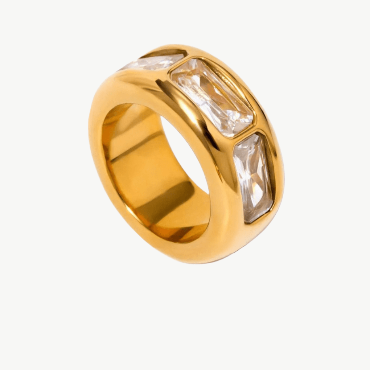 Trio Gem Wide Band Ring - Salt Lily