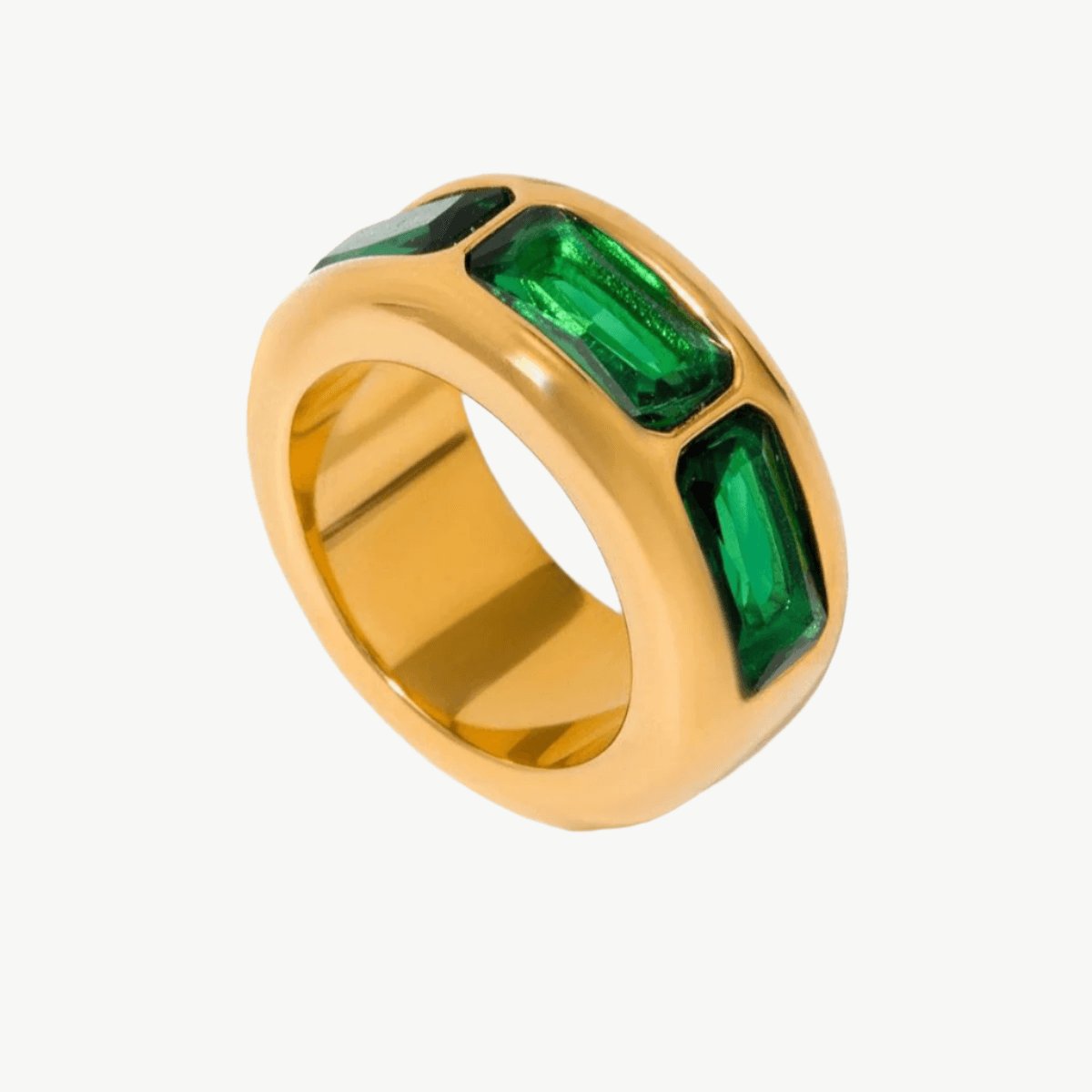 Trio Gem Wide Band Ring - Salt Lily