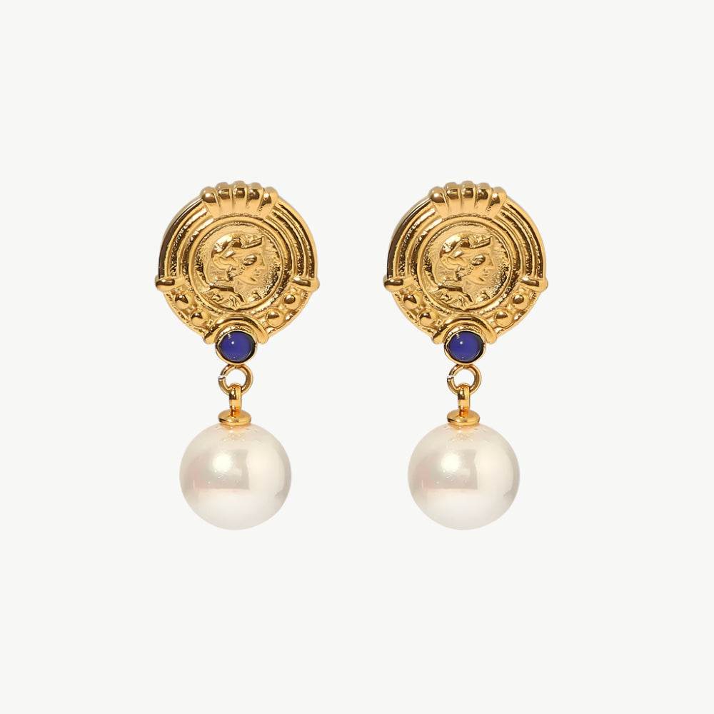 Retro Pearl & Gemstone Studs - Salt Lily