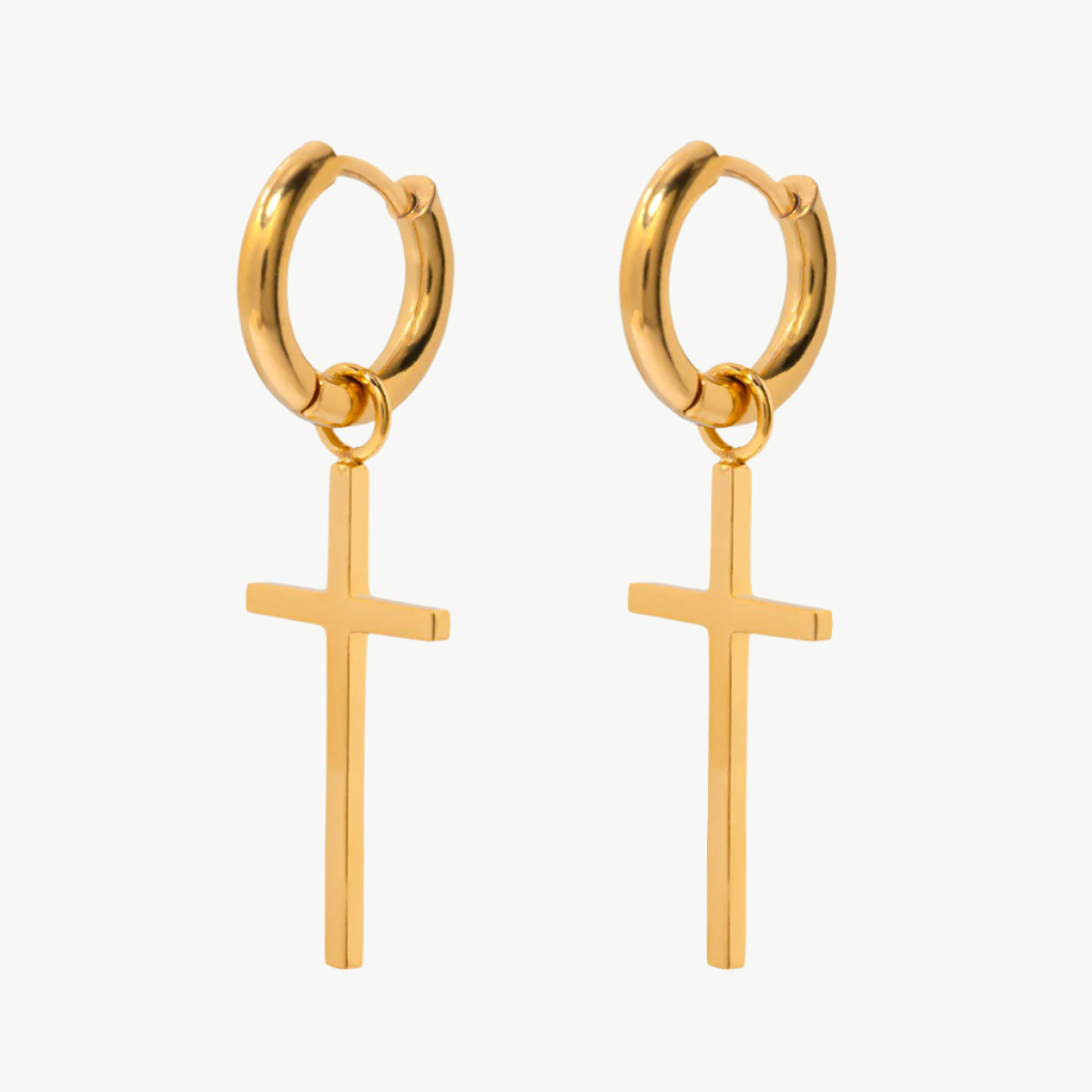 Gold Cross Earrings
