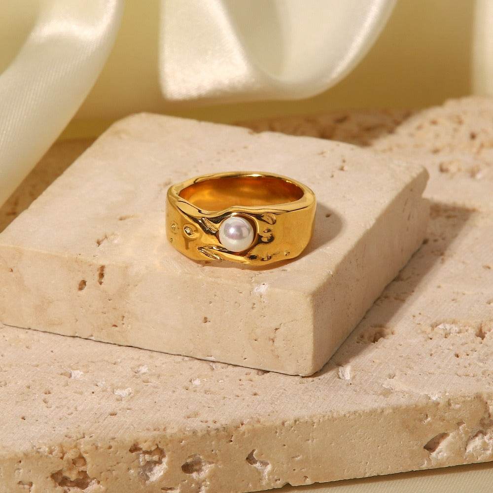 Lava Pearl Ring - Salt Lily