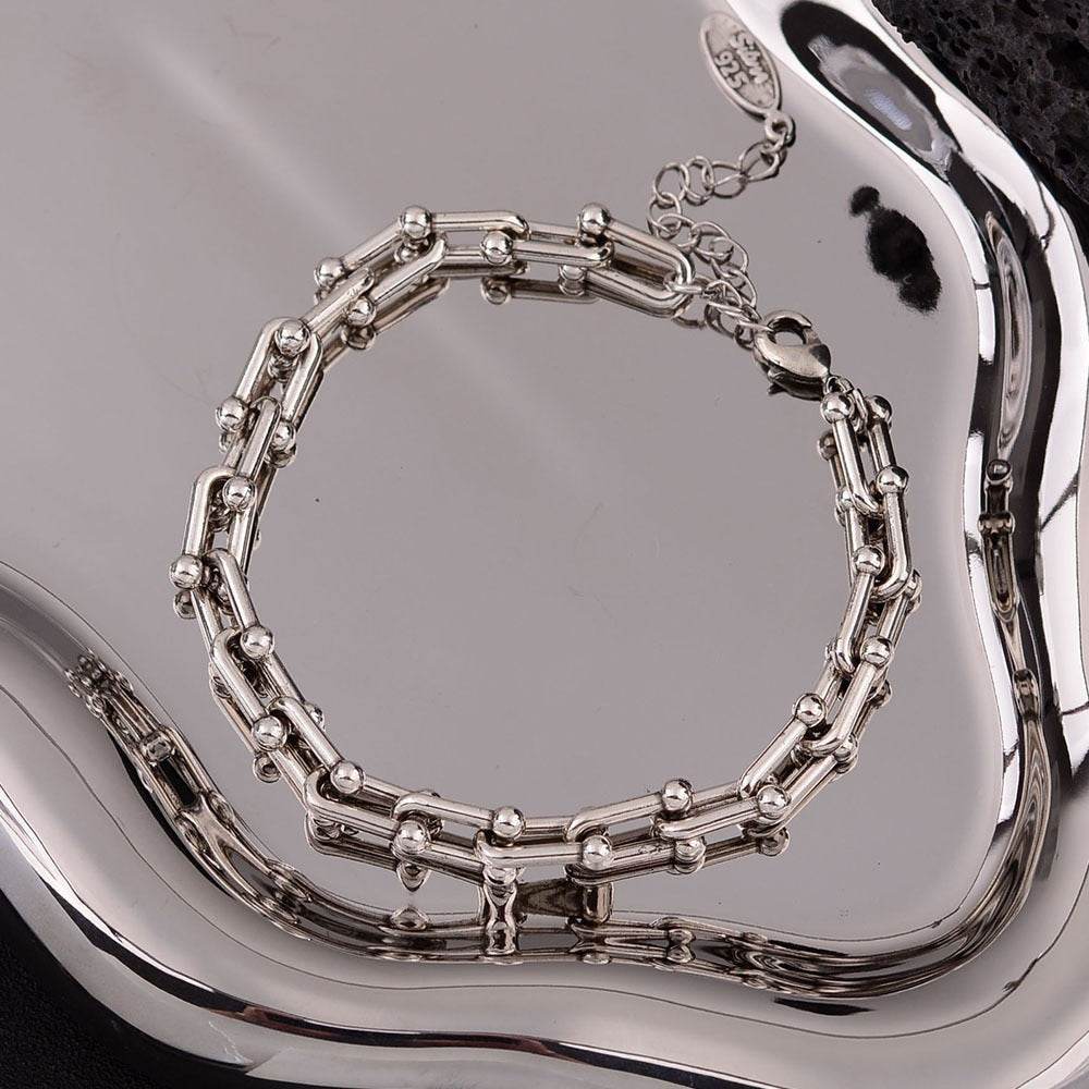 Horseshoe Chain Necklace & Bracelet Set - Salt Lily