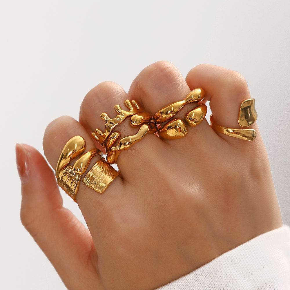 Droplet Adjustable Ring - Salt Lily