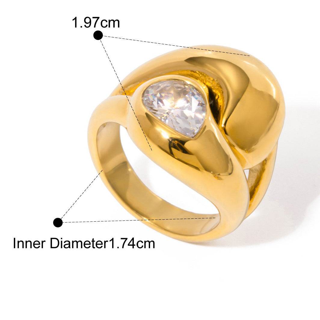 Dewdrop Gem Ring – 18K Gold - Salt Lily