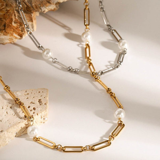 Paperclips & Pearls Necklace - Salt Lily