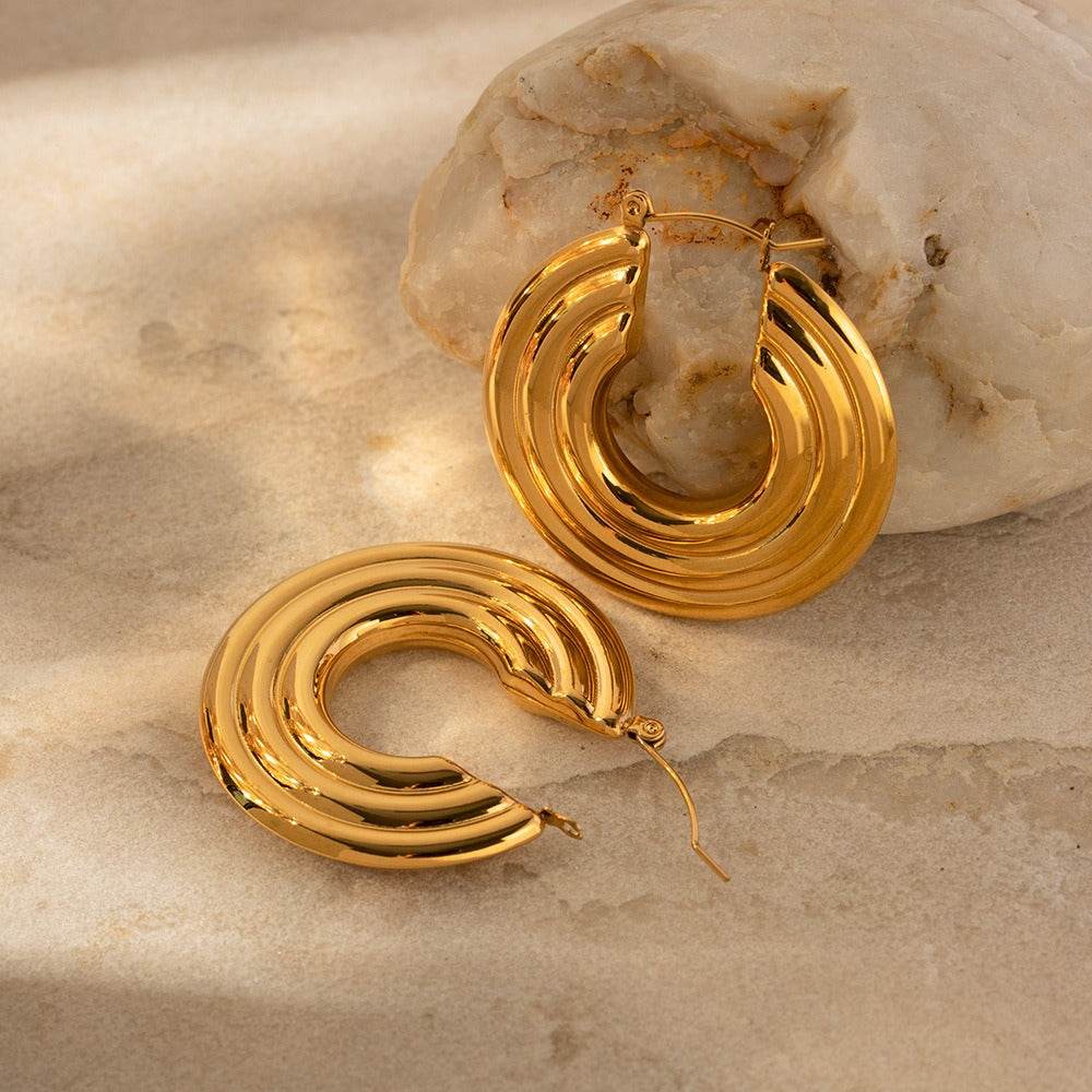 The Loop Stack Earrings – Minimal Gold Layers - Salt Lily