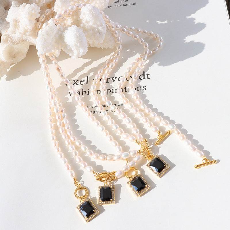 Pearl & Gem Drop Necklace - Salt Lily