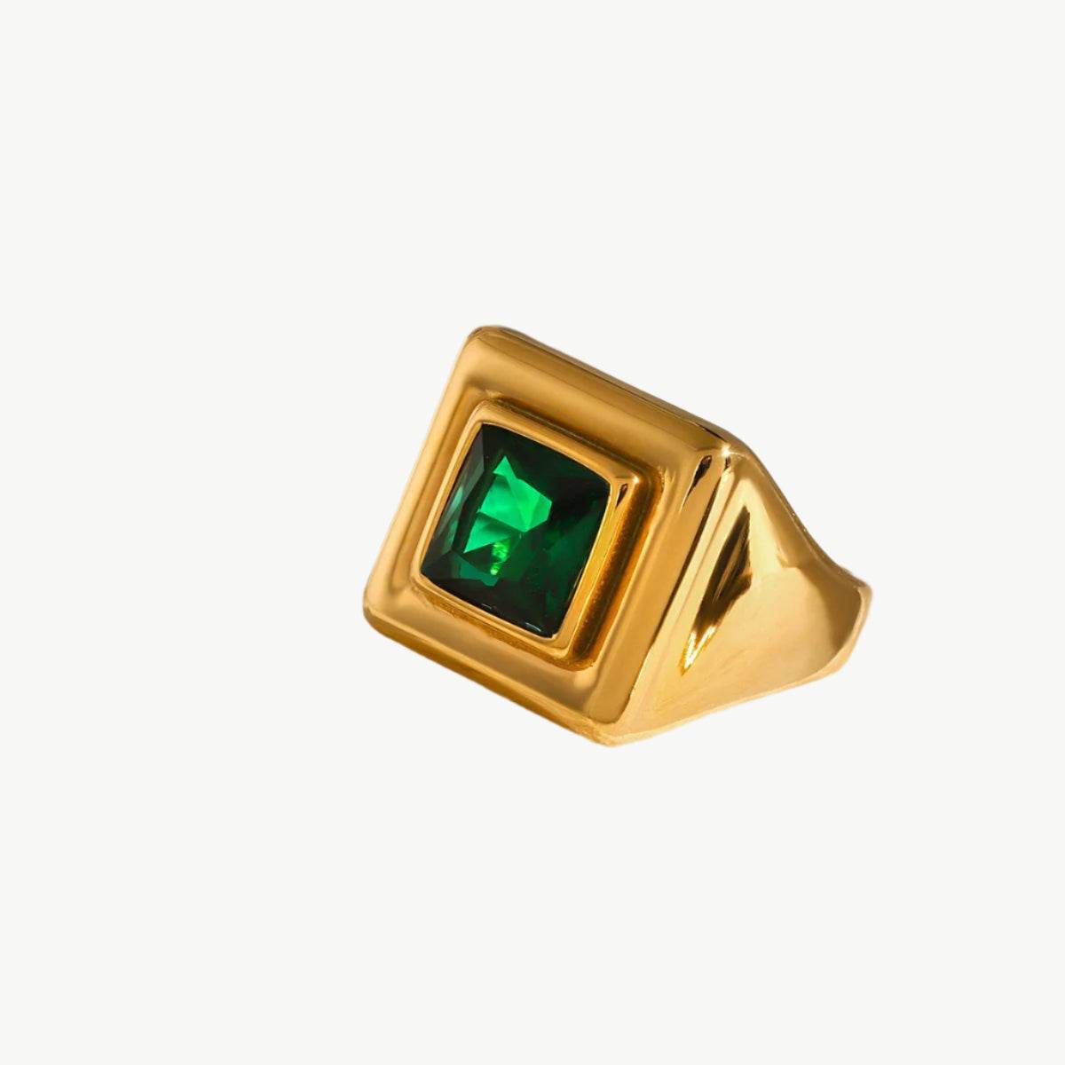 The Nova Ring – Square Gemstone in Gold - Salt Lily