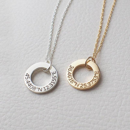 Hollow Ring Name Necklace – Custom Silver or Copper - Salt Lily