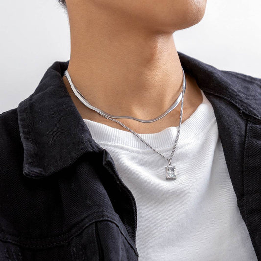 Diamond Snake Bone Necklace - Salt Lily