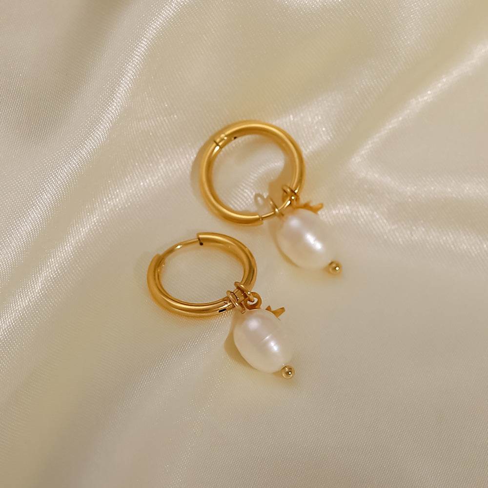 Natural Freshwater Pearl Star Pendant Earrings - Salt Lily