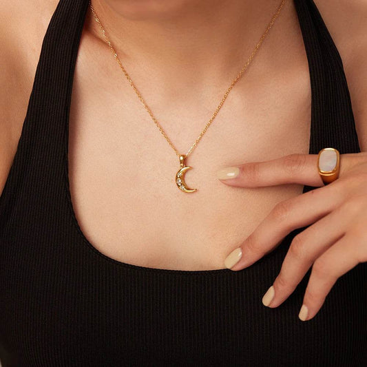 Crescent Moon Necklace - Salt Lily
