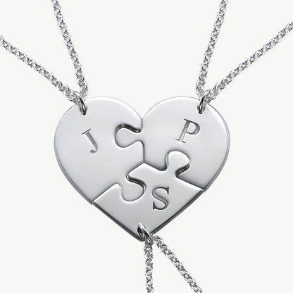Custom Puzzle Heart Name Necklace - Salt Lily