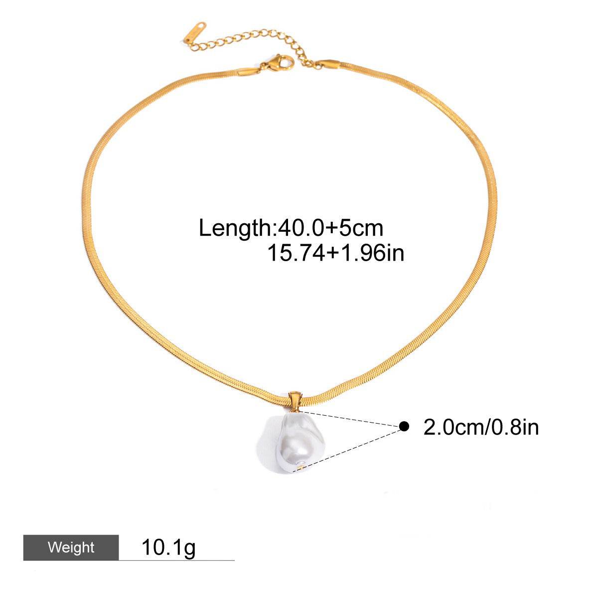 Pearl & Snakebone Chain Necklace - Salt Lily