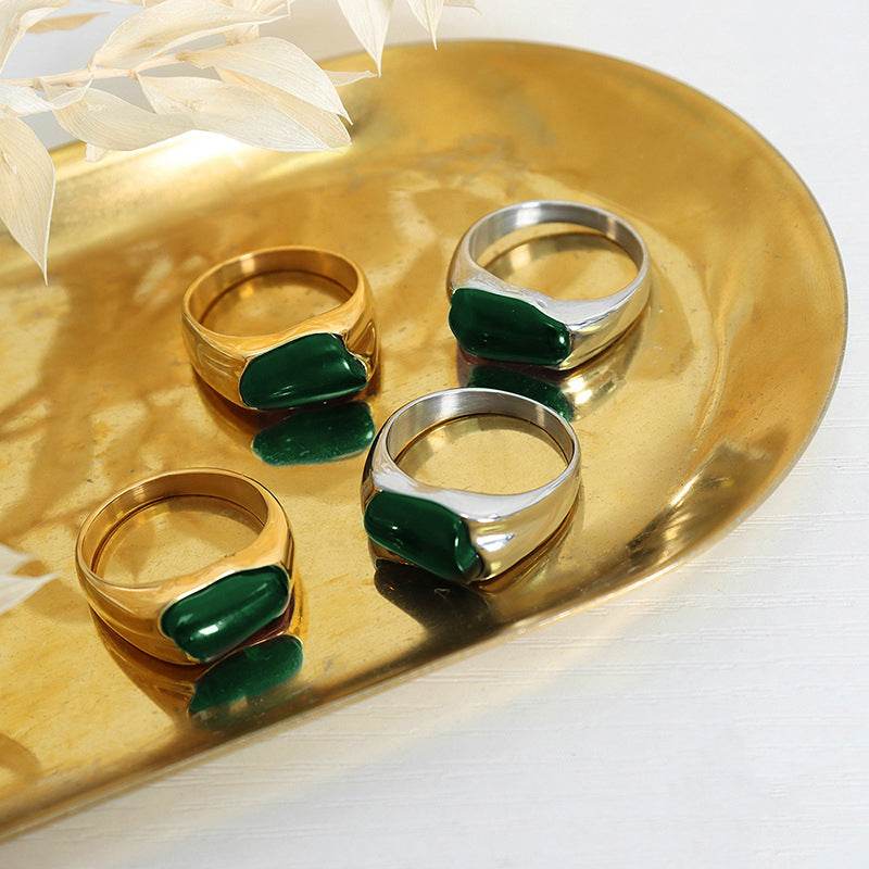 Emerald Wave Ring – 18K Gold Plated - Salt Lily