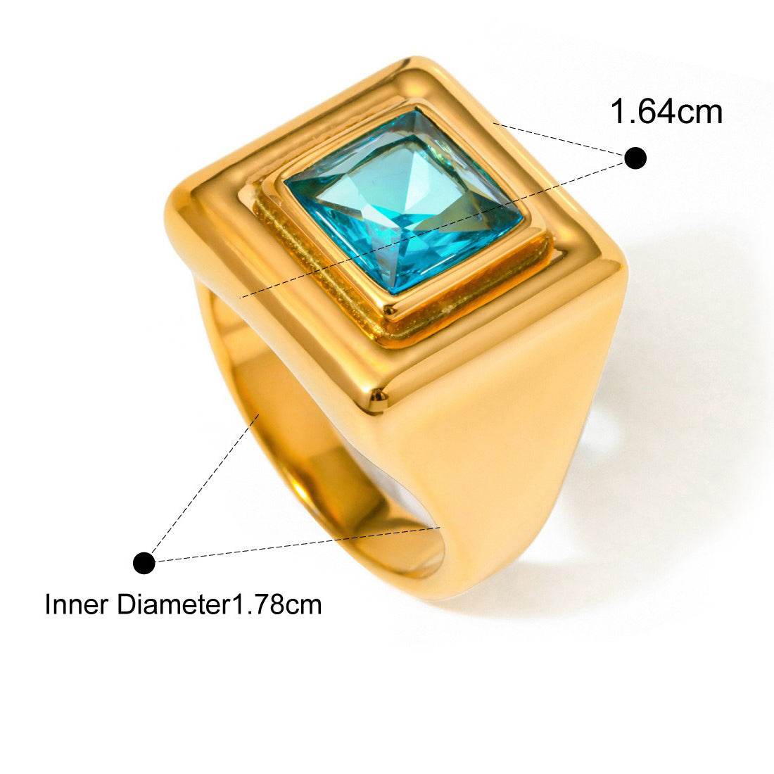 The Nova Ring – Square Gemstone in Gold - Salt Lily