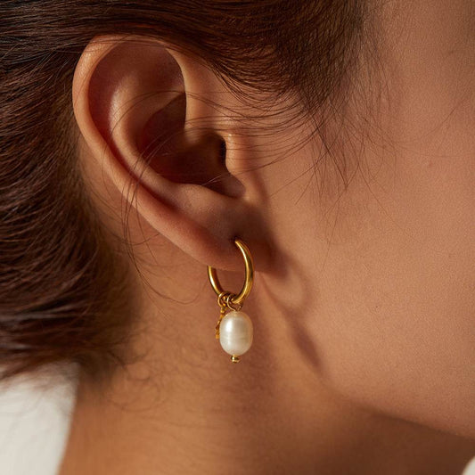 Natural Freshwater Pearl Star Pendant Earrings - Salt Lily
