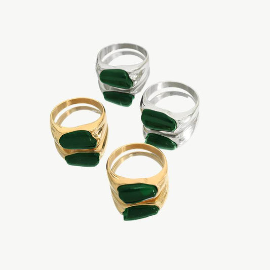 Emerald Wave Ring – 18K Gold Plated - Salt Lily