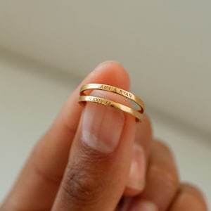 The Stacked Name Ring – Custom Engraved Band - Salt Lily