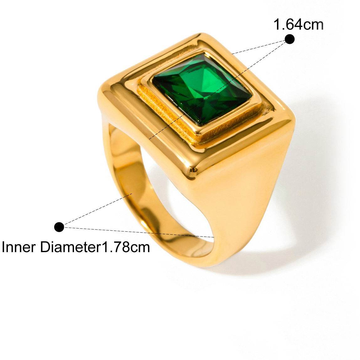 The Nova Ring – Square Gemstone in Gold - Salt Lily