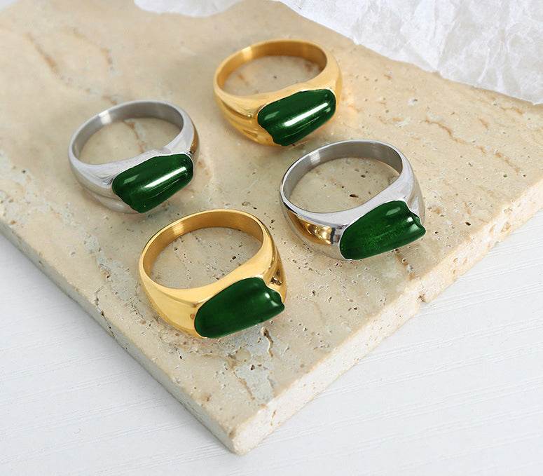 Emerald Wave Ring – 18K Gold Plated - Salt Lily