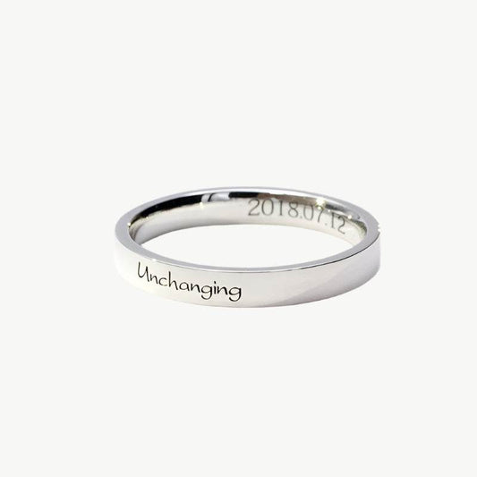 Custom Name Silver Ring - Salt Lily