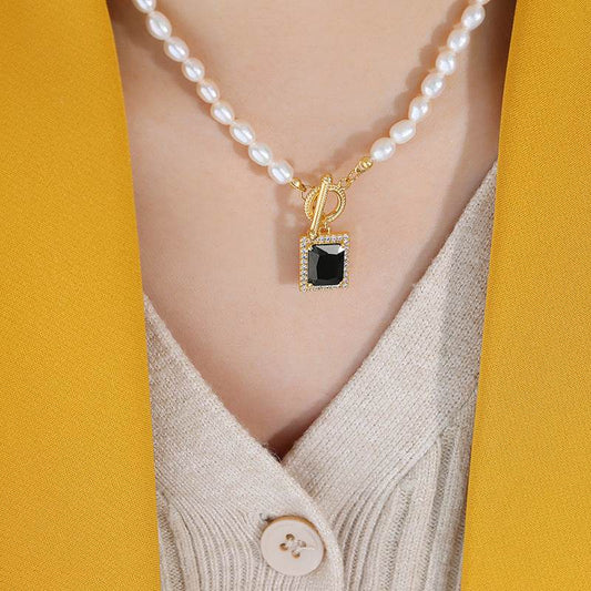 Pearl & Gem Drop Necklace - Salt Lily