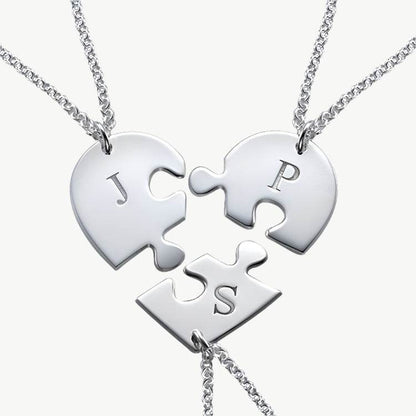 Custom Puzzle Heart Name Necklace - Salt Lily
