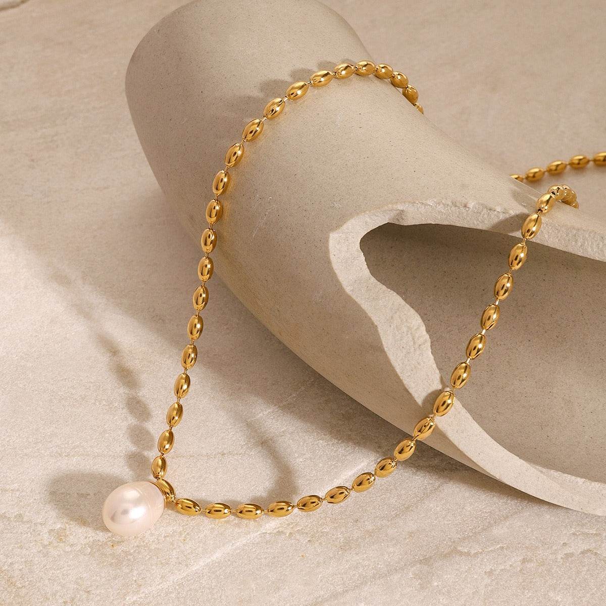 Pearl & Gold Necklace Series - Salt Lily