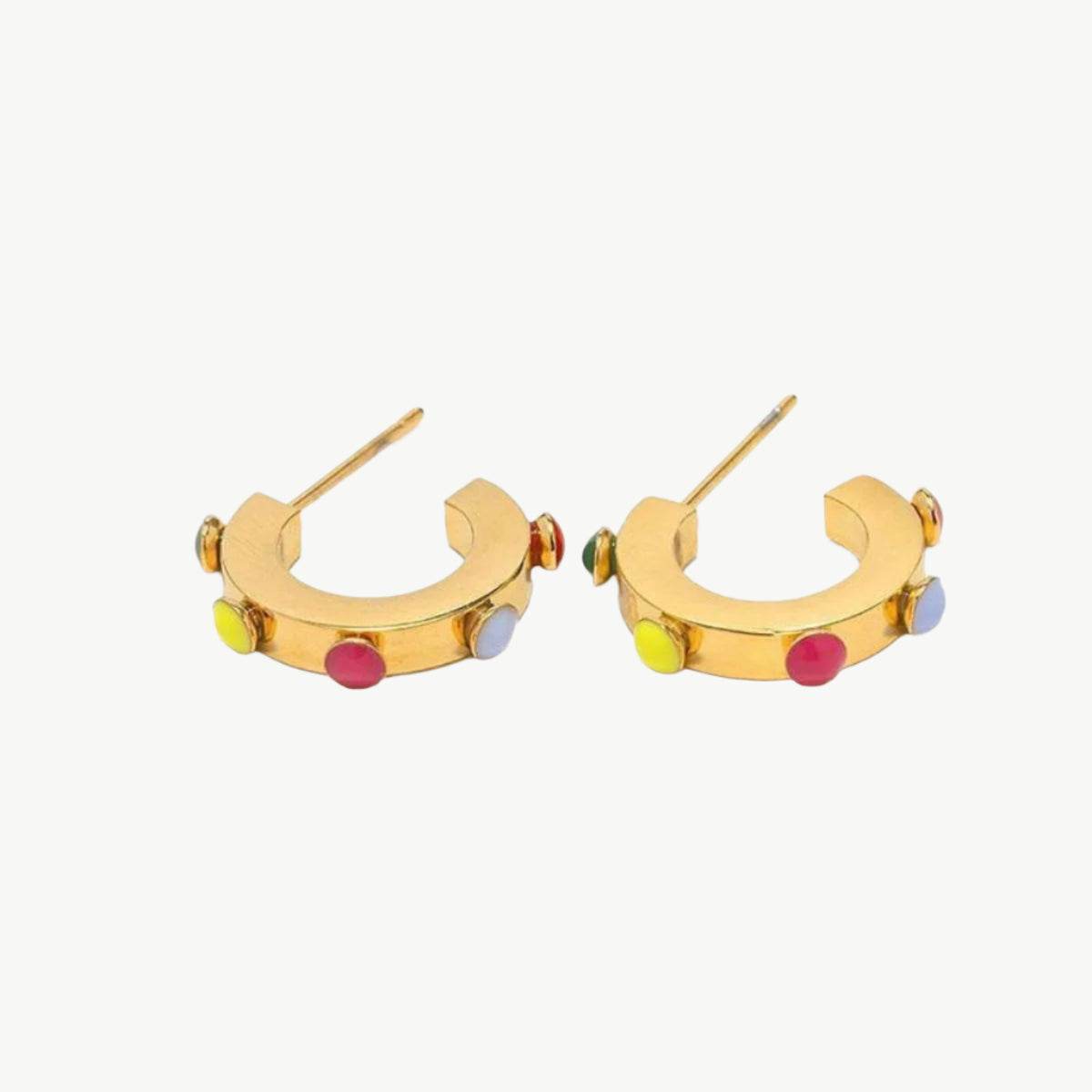 C Block Inlaid Earrings - Salt Lily